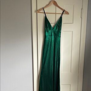 Lulu's Shimmering Green Maxi Dress